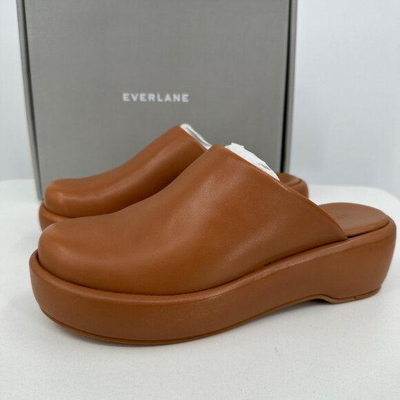 Everlane The Puffa Flatform in Brown Leather sz 7.5 Women's Chunky Platform Clog - Picture 2 of 12